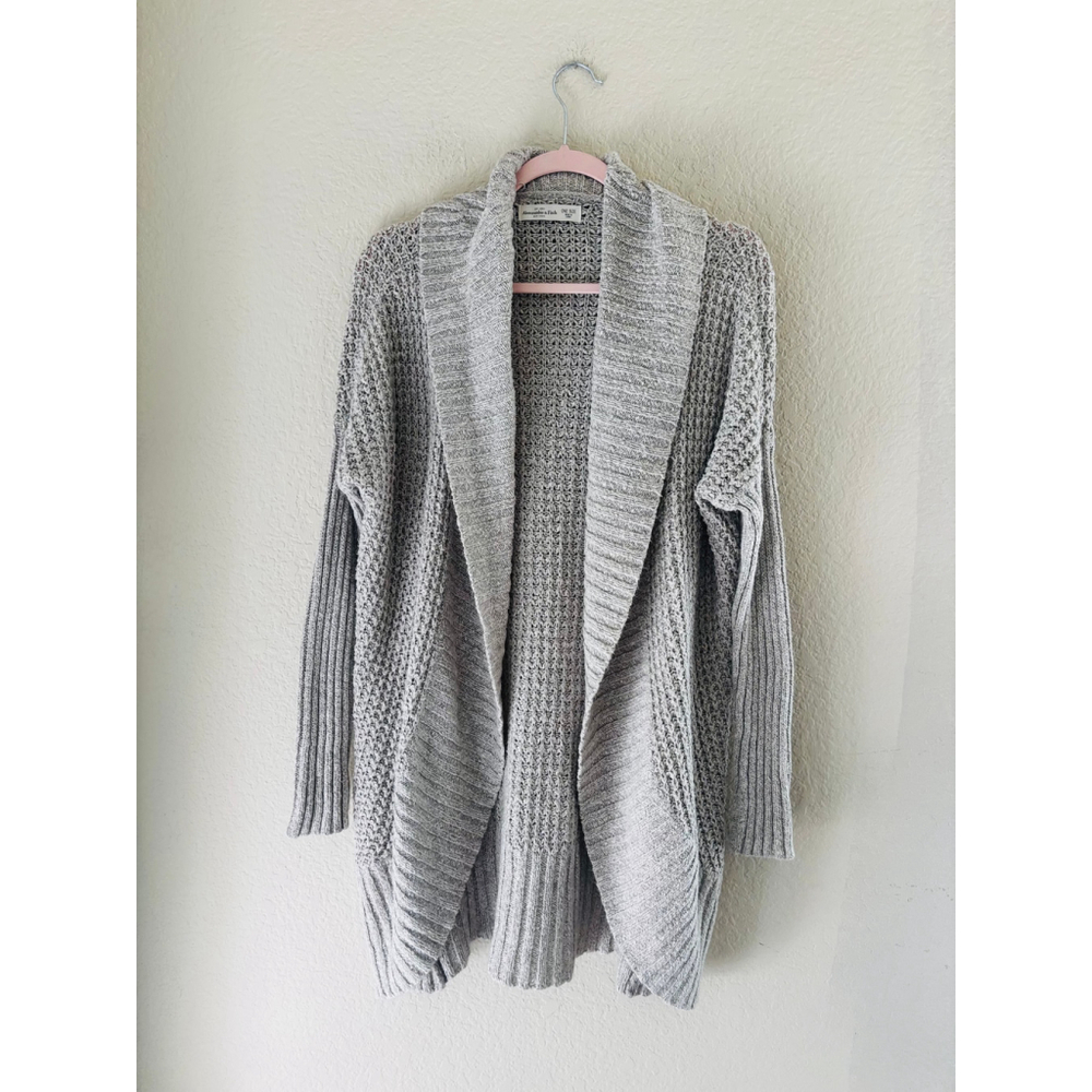 Abercrombie & Fitch Gray Knit Open Cardigan One Size y2k oversized casual